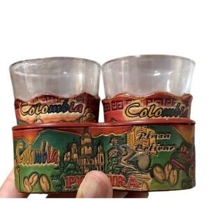 Colombia Pereira Set of 2 Shot Glasses with Sleeves